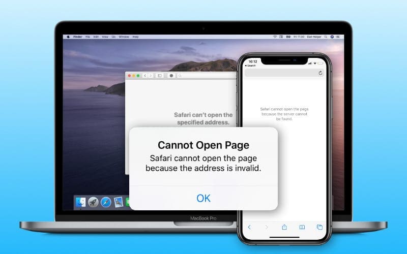 safari cannot open page because the address is invalid