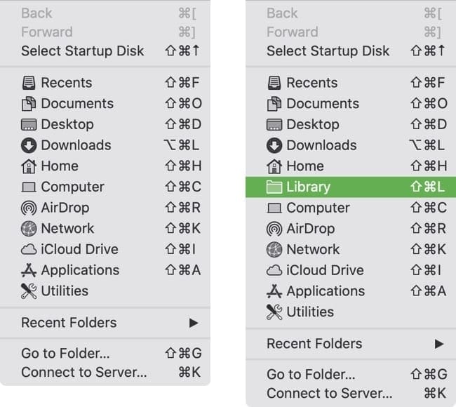 how to access hidden library folder on mac