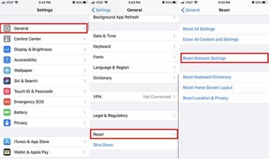 Siri Connectivity - Reset Network Settings