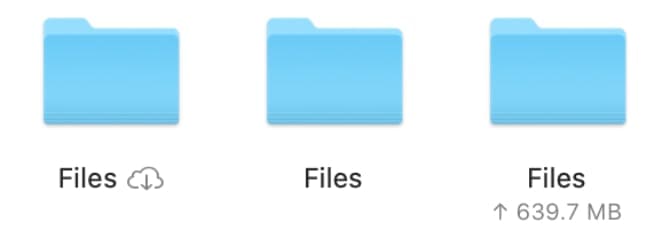 iCloud Files with different upload or local icons