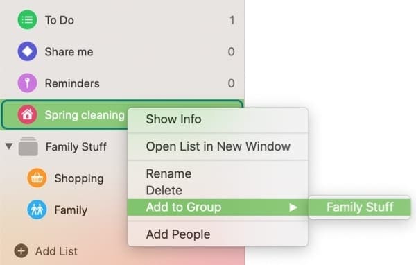 Add Reminders List To Group-Mac