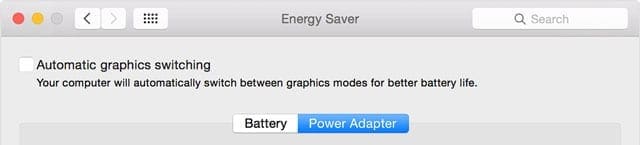 toggle off automatic graphics switching on Mac