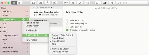 Sort Notes In Folder-Mac
