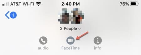 Start Group FaceTime Messages-iPhone