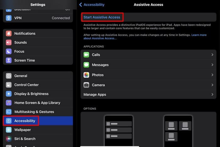 Assistive Access iPad 
