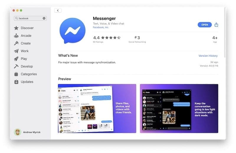 Facebook messenger chat sidebar missing