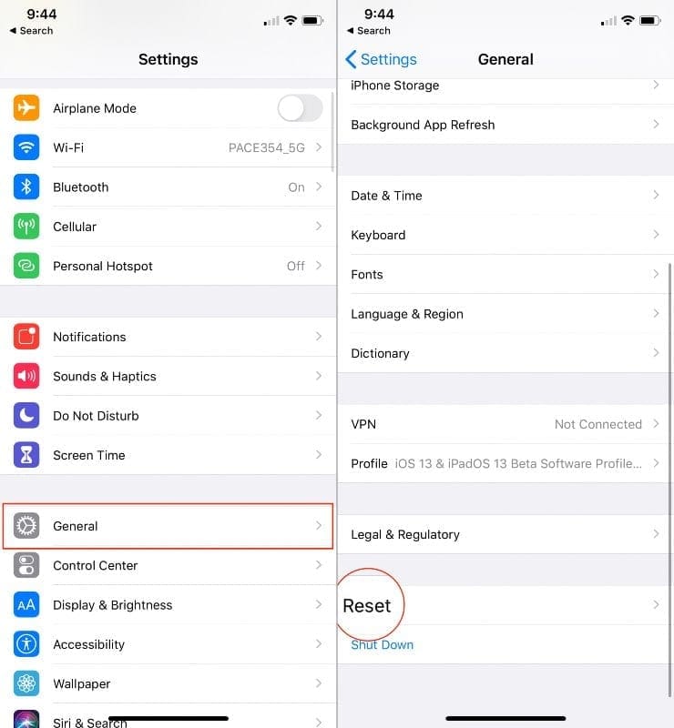 Reset Network Settings on iPhone 1