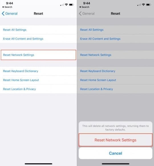 Reset Network Settings on iPhone 2