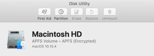 Macintosh HD with format in Disk Utility