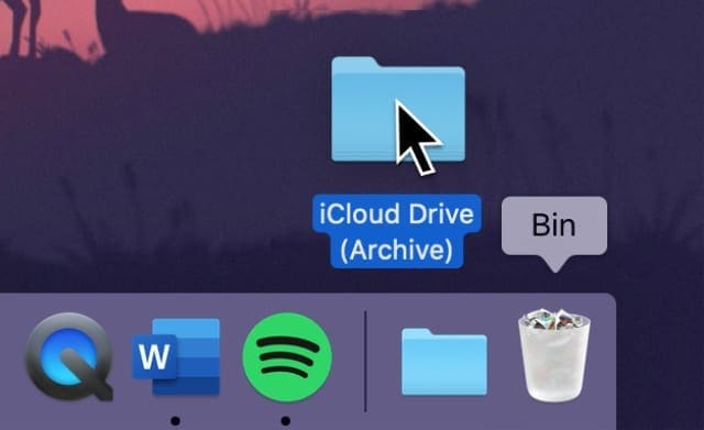 iCloud Drive (Archive) folder going into Trash