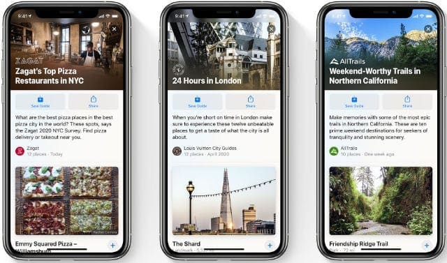 Apple Maps Guides on iOS 14