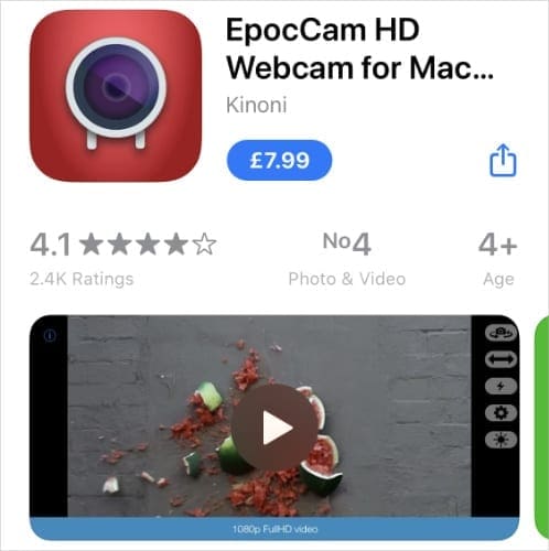 Премиум-приложение EpocCam HD