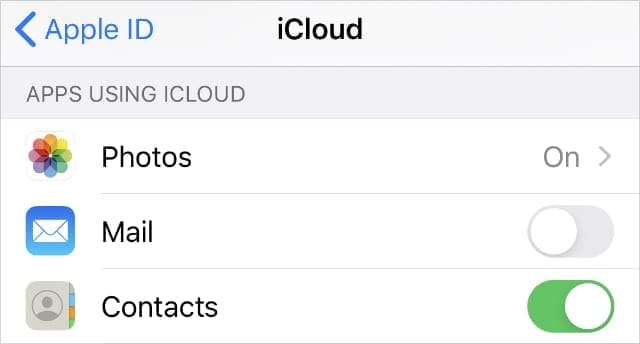 Turn off the apps you don't want to sync with iCloud
