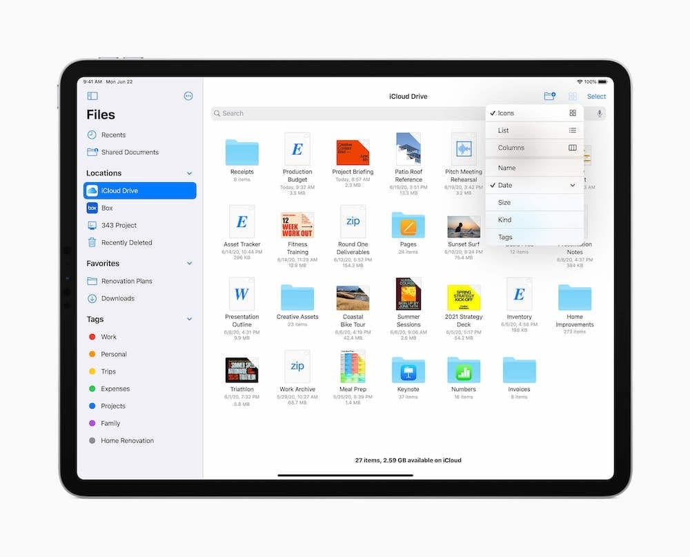 iPadOS 14 Files Redesign
