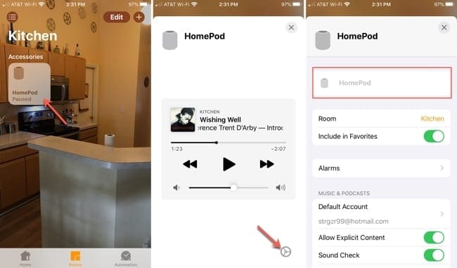 HomePod Cambiar nombre-iPhone