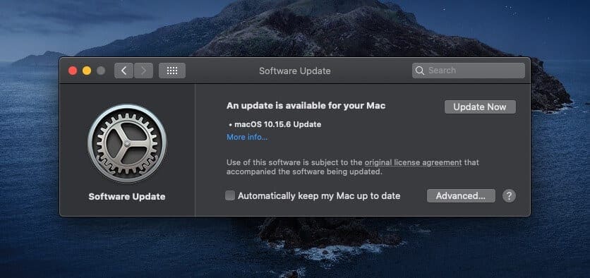 New macOS Catalina Software Update