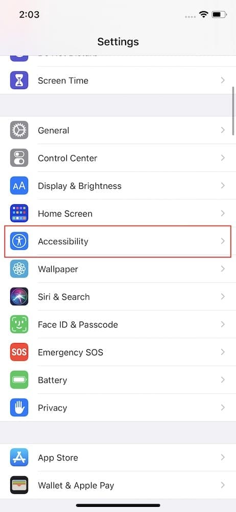 Open Accessibility Settings