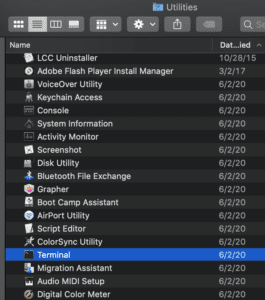 mac terminal commands to see specs