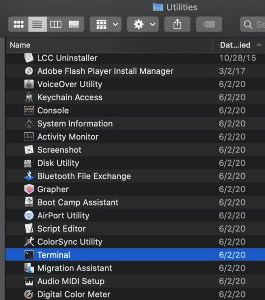 how to find files in terminal folder