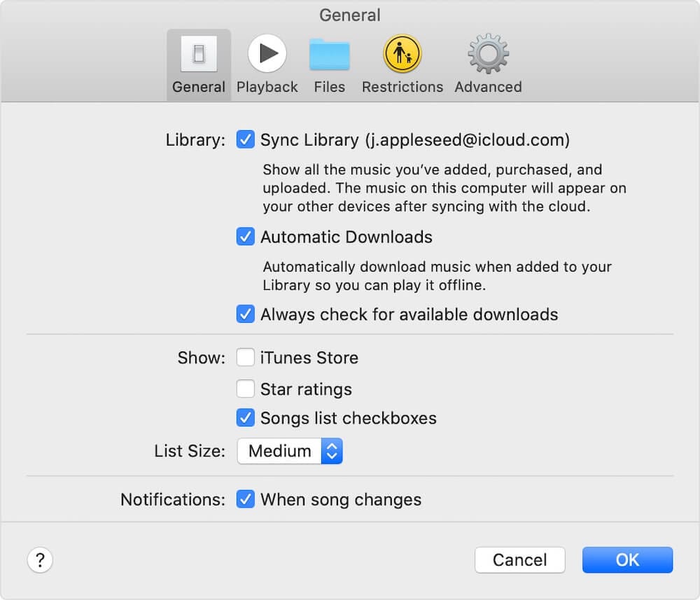 Синхронизация библиотеки на Mac