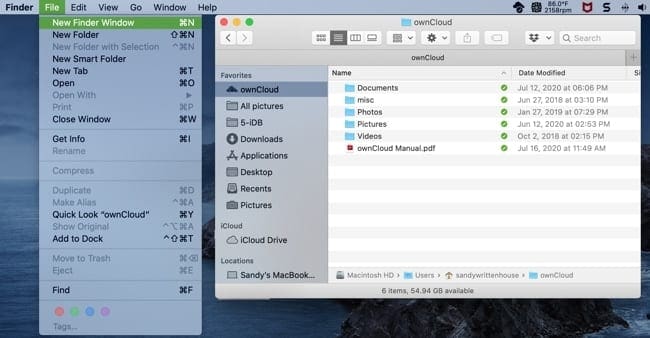 downloads folder no longer showing in mac finder window