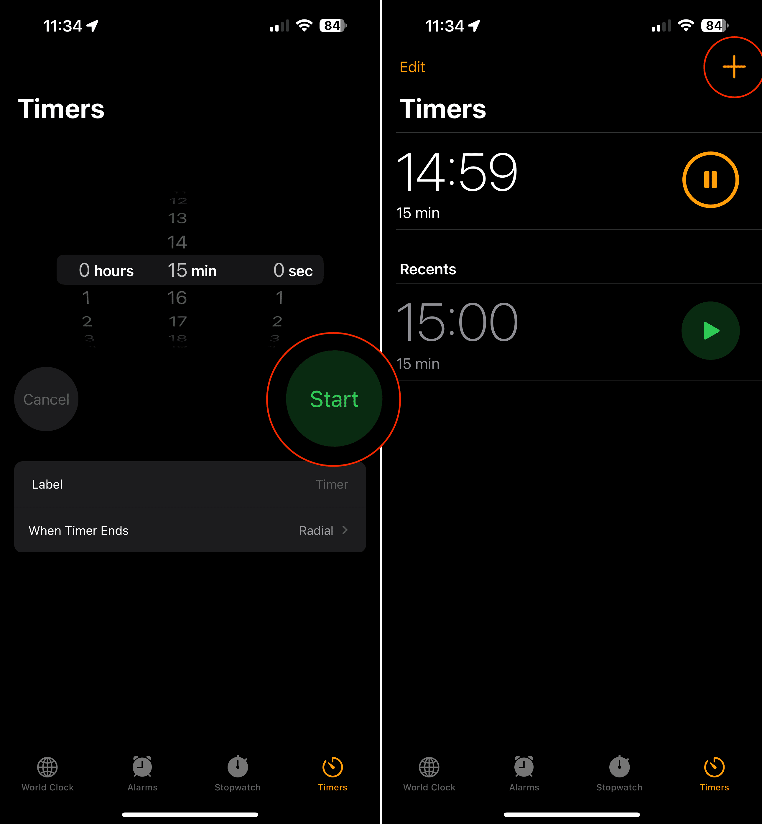 Set Multiple Timers on iPhone Clock App - 1