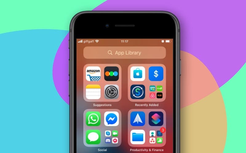 App Library on iPhone SE iOS 14