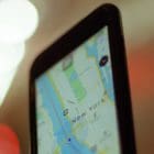 Apple Maps on iPhone with bokeh background