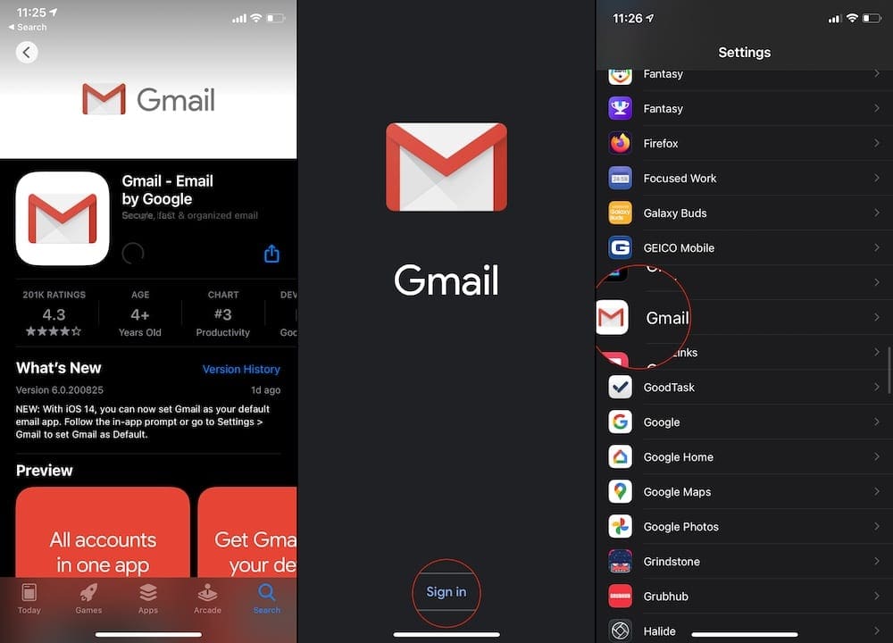 Изменить почтовое приложение по умолчанию на iPhone Gmail 1