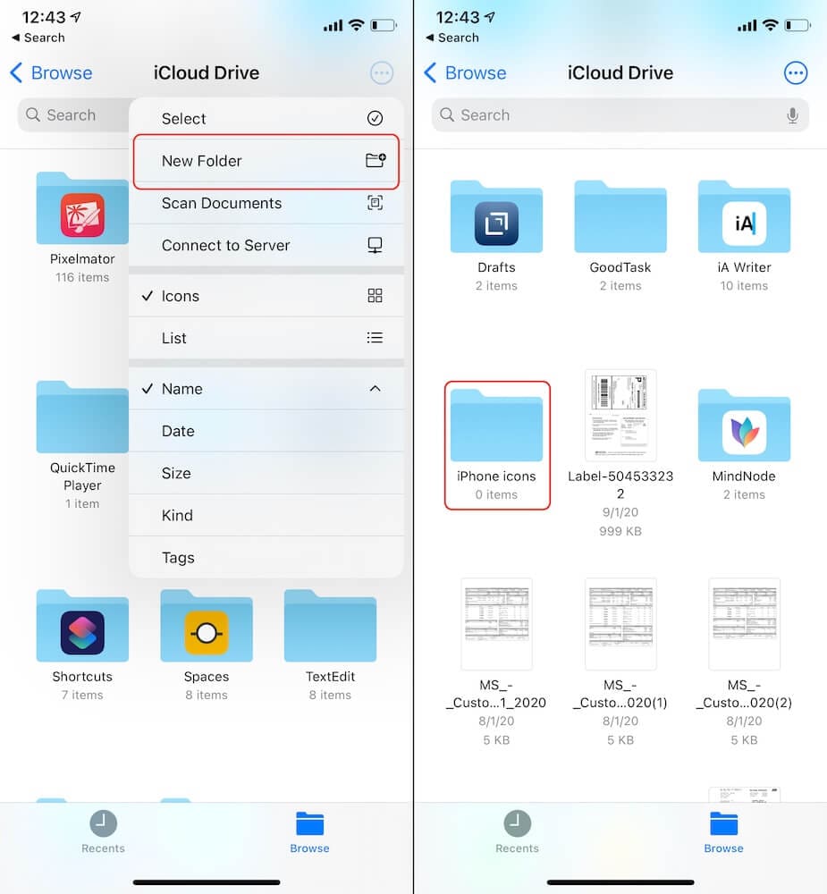 Создать папку в iCloud Drive 2