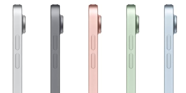 iPad Air in five colors