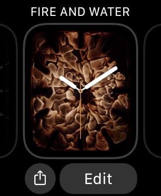 Apple Watch Fire and Water edit option