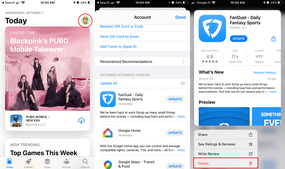 Удалить приложения из App Store