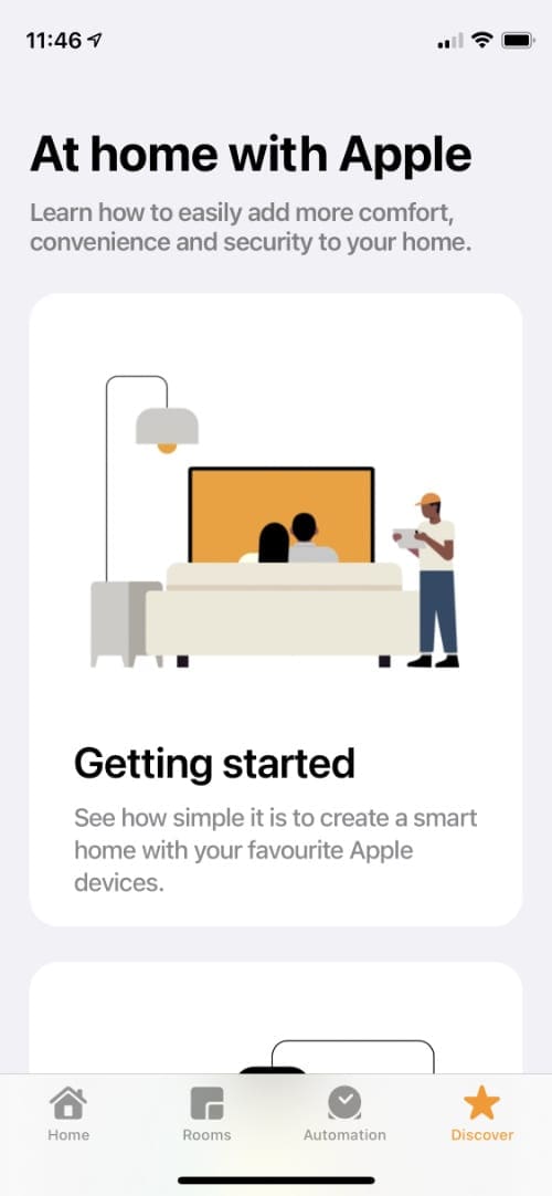 Discover page in Apple Home app