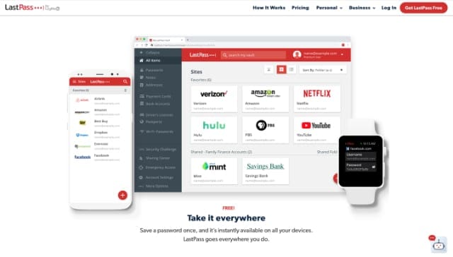 LastPass website showing cross-platform apps