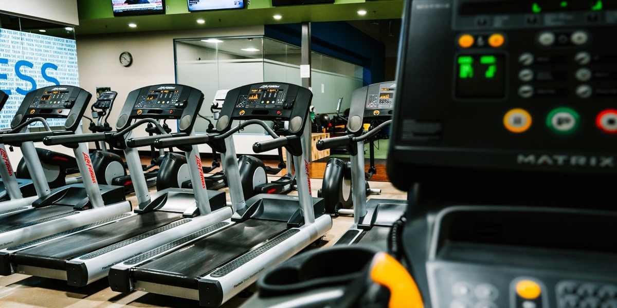 Photo of treadmills at a gym