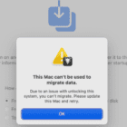 This Mac Can't Be Used to Migrate Data Error Fix