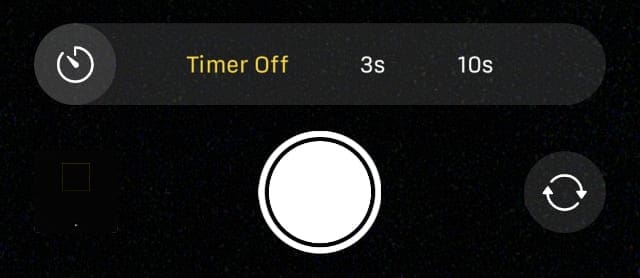 Timer settings on iPhone camera