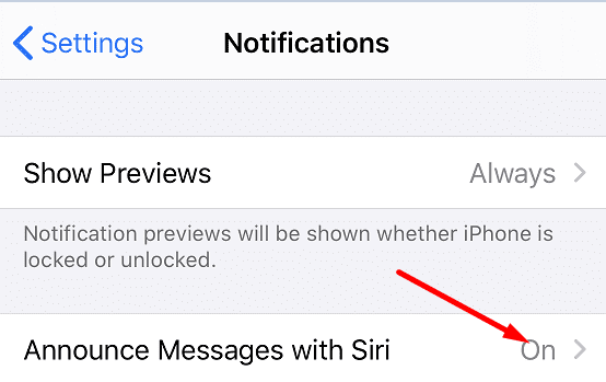 Announce Messages with Siri iphone