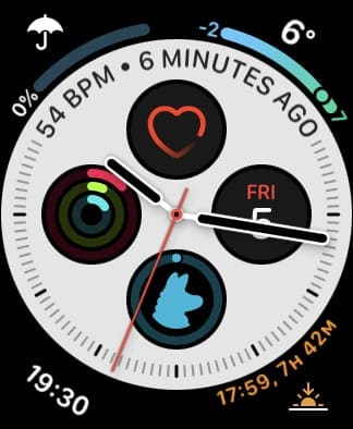 Apple Watch Clock screen.