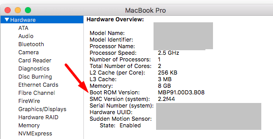 check boot rom version mac