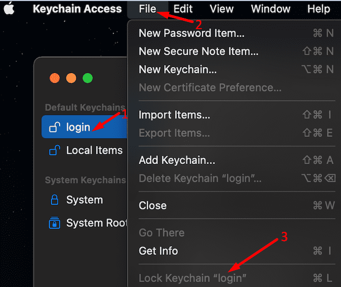 lock keychain login macbook