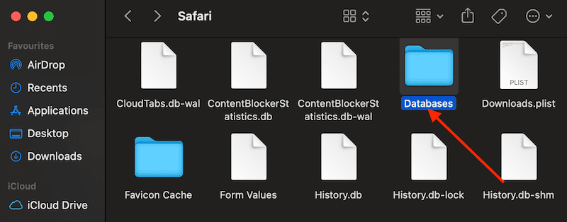 safari databases folder