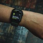 Apple Watch workout app on a person's wrist