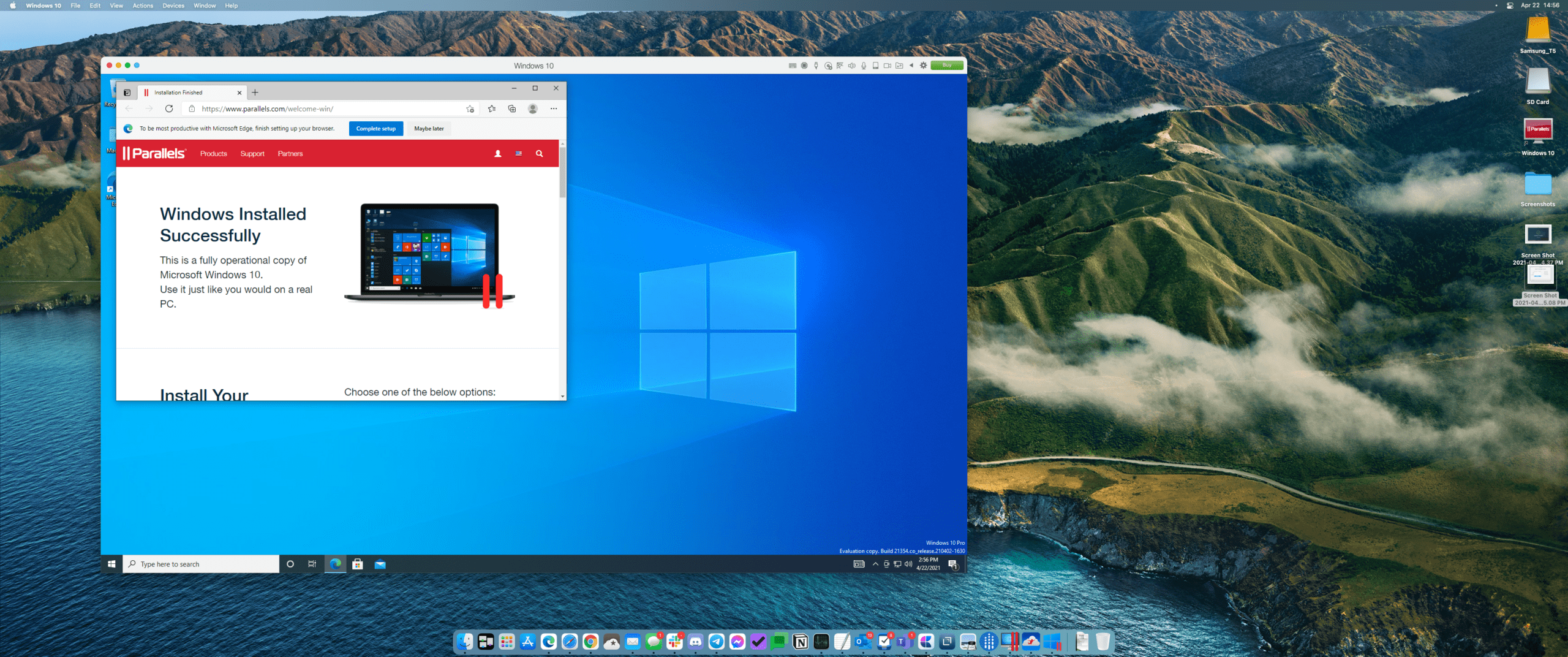 Parallels под управлением Windows на M1 Mac