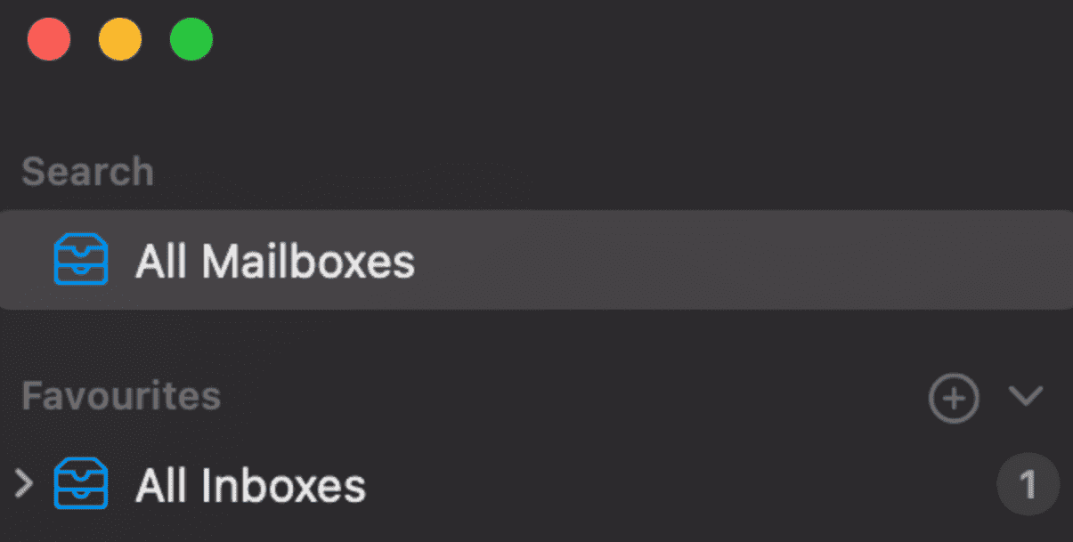 apple mail app search all mailboxes