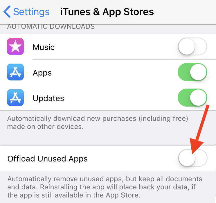 itunes an app stores offload unused apps