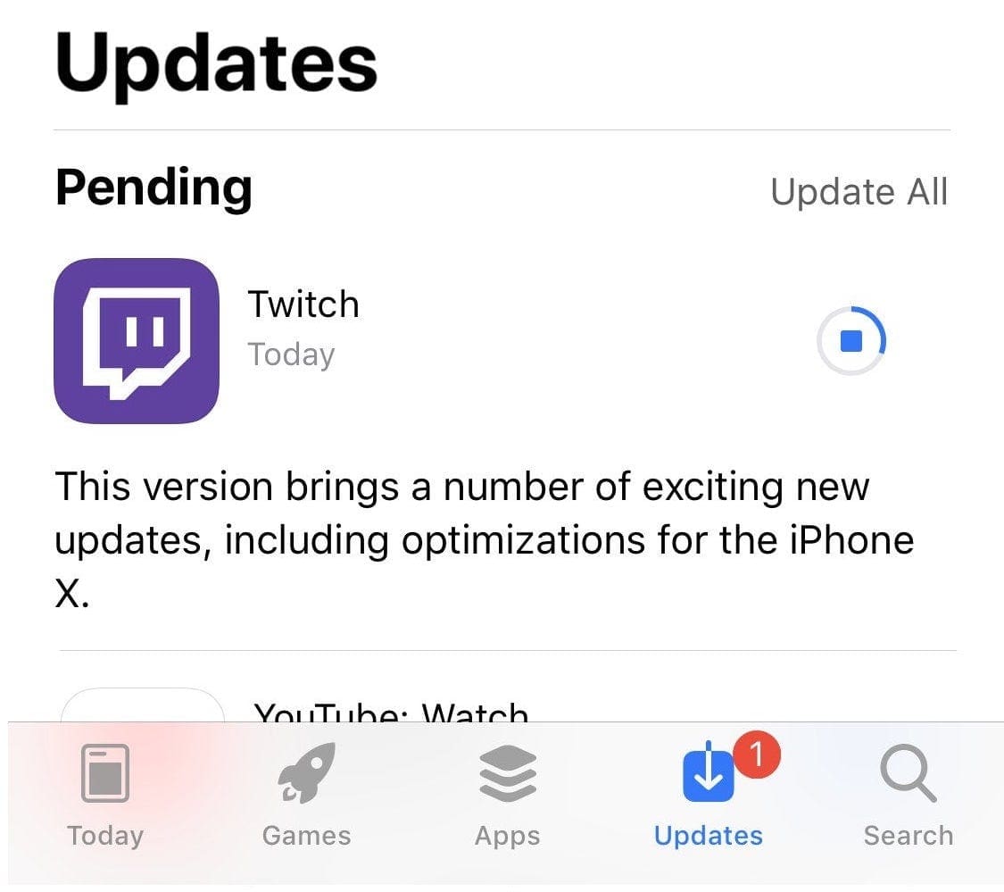 update twitch app iphone