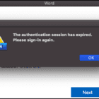 Fix: The Authentication Session Has Expired MS Office