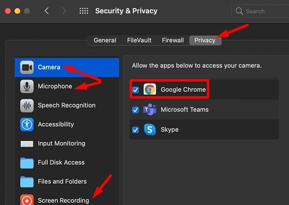 Безопасность и конфиденциальность настройки Chrome MacBook